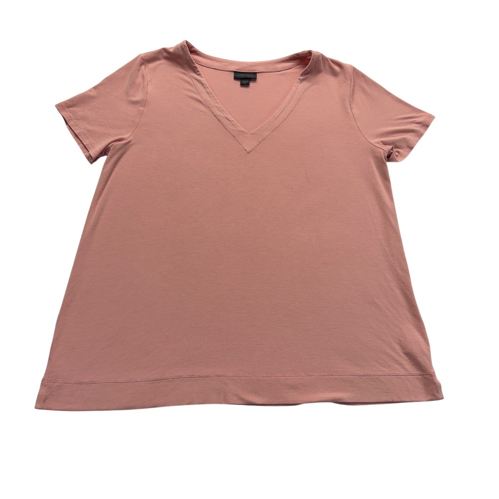 J. Jill Wearever V Neck Stretch Jersey Top Women M Pink